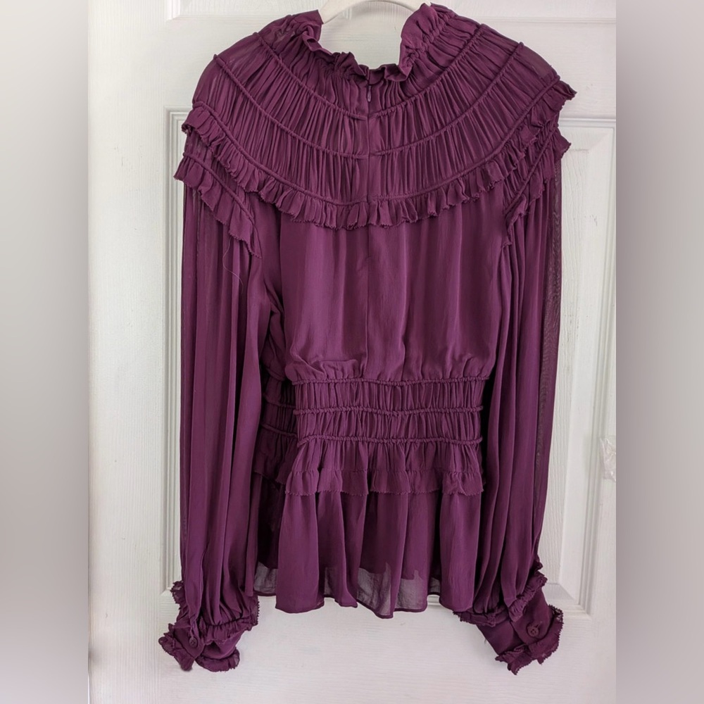 FARM RIO Burgundy Ruffled Blouse - Picture 9 of 16